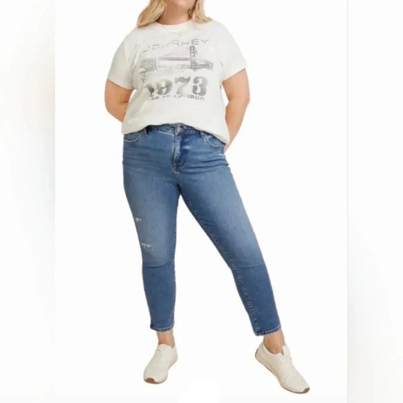 Maurices Everflex Highrise Women's Jeans Sz 18 Skinny Ankle Dark Wash Plus Size - Picture 1 of 13